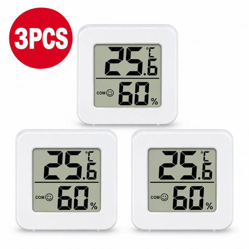 Three digital temperature and humidity monitors – 3 pack