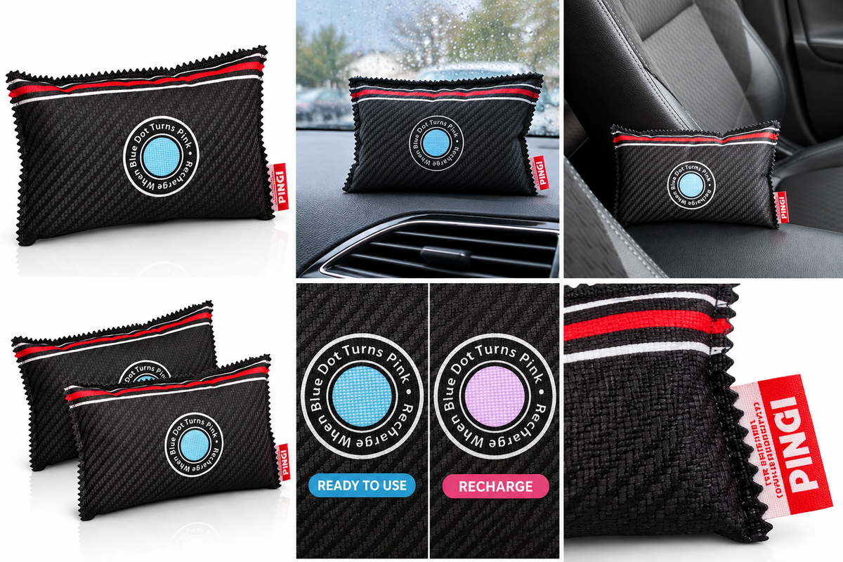 Reusable car dehumidifier bag included in starter kit