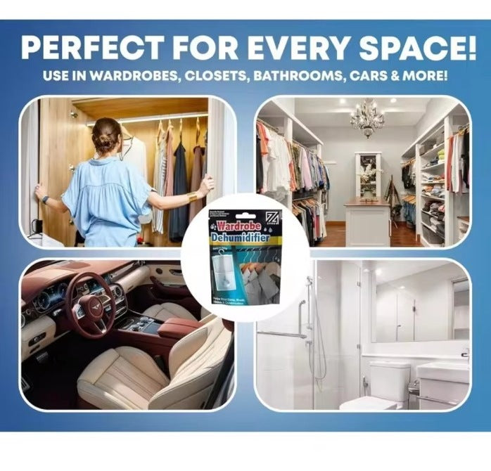 Wardrobe moisture absorber suggested applications